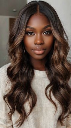 Must-Try Hot Hair Colors for Fall Hair Colors Dark Skin Brown Chocolate Brown Hair With Balayage, Hair Colors For Dark Skin, Fall Hair Colors Dark, Espresso Hair, Hair Colors For Fall, Hair Colors Dark, Hair Color For Brown Skin, Hair Color For Dark Skin, Cherry Hair Colors