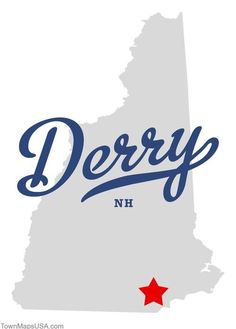 the state of derby, north carolina with its capital and name in blue on a white background