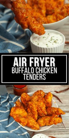 air fryer buffalo chicken tenders with ranch dressing