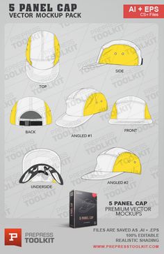 Vector 5 Panel Cap mockup template 5 Panel Cap Design, One Size Fits Most Six-panel Baseball Cap For Sports, Hat Design, 5-panel Baseball Cap For Streetwear, Sports 5-panel Baseball Cap, Logo Six-panel Baseball Cap For Streetwear, Cap Drawing, Five Panel Hat, Pola Topi