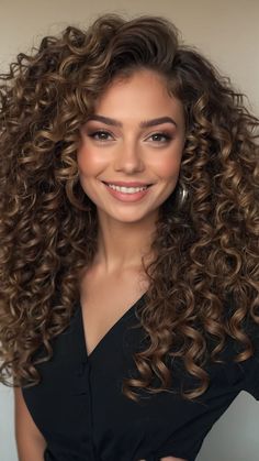 Must-Try Curly Hairstyles This Fall - Fads Curly Hair Ombre Balayage, Blonde Balayage Curly Hair, Hair Color For Curly Hair, Rezo Cut, Quick Curly Hairstyles, Curly Cuts, Curly Hair Photos, Colored Curly Hair, Cut Her Hair