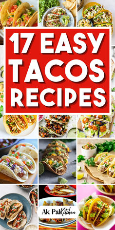 Tacos recipes are the ultimate go-to meal that everyone loves! From authentic Mexican tacos, vegetarian taco ideas to fish tacos and spice up your Taco Tuesday with our spicy taco seasoning. Our healthy taco bowls pack a nutritious punch without skimping on flavor. Don't miss our breakfast tacos to start your day right, and explore our gourmet taco ideas for a special treat. With options for fish, chicken, shrimp, and even vegan tacos, we've them all. Get ready to enjoy the best taco recipes. Vegetarian Taco Ideas, Tacos Vegetarian, Spicy Taco Seasoning, Authentic Mexican Tacos, Taco Ideas, Types Of Tacos, Vegetarian Taco, Gourmet Tacos