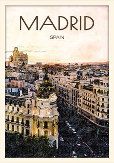 Madrid Poster Madrid Art, Metro Madrid, Madrid City, Madrid Travel, Tour Posters, Wall Art Vintage, Poster Retro, Poster Poster, Old Wallpaper