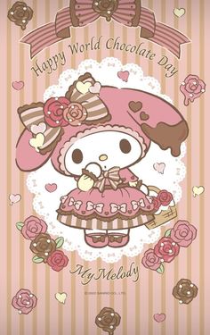 a hello kitty birthday card with roses and hearts