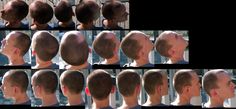 multiple images of a man's head with different hairstyles and haircuts