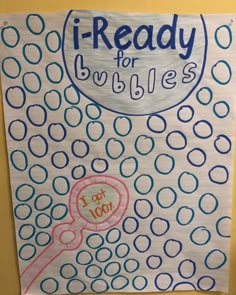 a paper sign that says i ready for bubbles