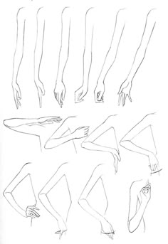 some hands and legs are shown in this drawing lesson for beginners to learn how to draw