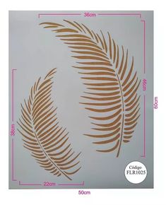 an image of a wall sticker with a large fern leaf on the front and side