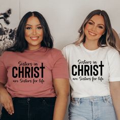 rs for Life t-shirt for women white and mauve more colors available Sisters In Christ Gifts, Religious Shirts For Women, Bestie Tshirt Ideas, Sister T Shirts Ideas, Christian T Shirts Designs, Christian Tshirts Designs Woman, Womens Retreat Gifts, Winter Jam, Friendship Shirts