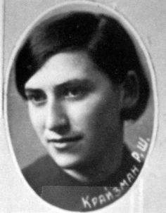 an old black and white photo of a woman in uniform with the words krashnskik on it