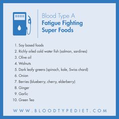 Type A Blood Diet, Blood Type Diet For A+, Fatigue Remedies, Chronic Fatigue Remedies, Blood Types