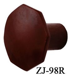 a close up of a brown door knob on a white background with the name zj - 98r