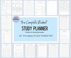 This Student Planner is the ultimate resource for planning and organising everything you need to obtain maximum productivity and achieve the grades you're aiming for! Designed with attention to detail and care for simplicity, this ultimate printable pack is perfect for maintaining your memorising definitions, planning projects, drafting essays, tracking assessments, and more! This kit is designed to help you prepare for exams with a savvy, practical approach, organize your notes, track your stud High School Planner, Class Planner, Assignment Tracker, Assignment Planner, Grade Tracker, Student Planner Printable, Star Students, Savings Planner