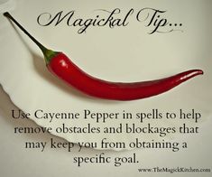 Magickal Tip – Cayenne Pepper – Witchcraft & Pagan Lifestyle Blog, The Magick Kitchen Hoodoo Magic, Magickal Herbs, Luck Spells, Witch Garden, Magic Herbs