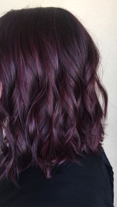 Deep Violet Hair Color Highlights, Purple Hair From Brown, Dark Purple Medium Length Hair, Burgundy Hair Purple Highlights, Natural Looking Purple Hair, Plum Hair On Brown Hair, Violet Undertone Hair, Smokey Violet Hair Color, Purple Tint Hair Brown