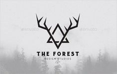 the forest logo with antlers on it