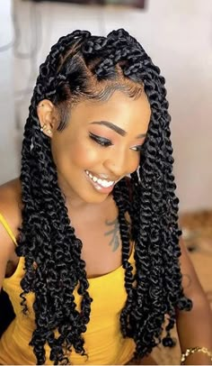 20 Braids Hairstyle, Braided Hairstyles For Black Women Passion Twist, Passion Twists Hairstyle Updos, Passion Braid Ponytail, Long Passion Twists Hairstyle With Color, Passion Twists Conrow, Fast Braids, Big Box Braids Hairstyles