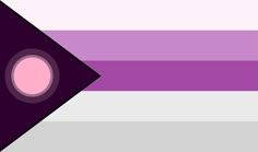 a purple and white striped wallpaper with an arrow pointing to the center, in front of it