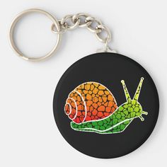 the snail - mosaic silhouette keychain by mj wahbski