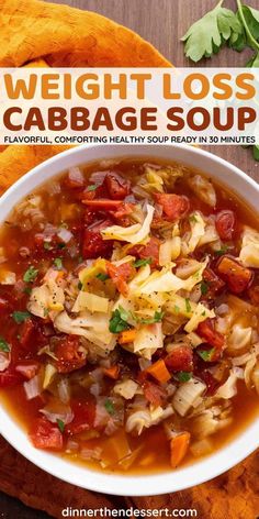 Resep Diet, Soup Diet, Cabbage Soup, Cabbage Recipes, Easy Soups