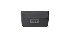 the yeti lunch bag is shown in grey and has a gray logo on it