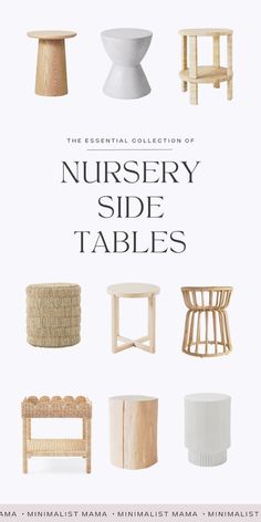 the essential collection of nursery side tables