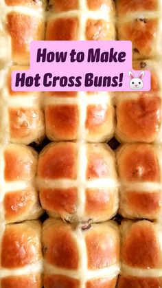 several hot cross buns are stacked on top of each other in the same pattern