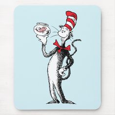 the cat in the hat is holding a plate