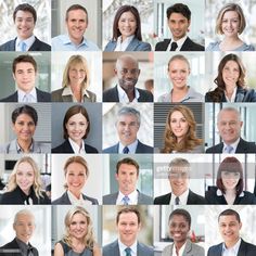 a collage of business people in suits and ties stock photo