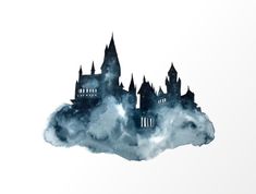 a castle in the clouds on a white background