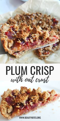 plum crisp with oat crust is an easy dessert