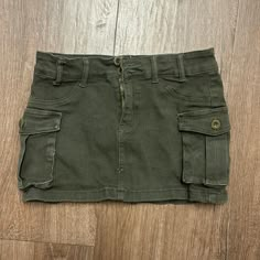 Stretchable And Never Worn Twd Clothes, Green Cargo Skirt, Dark Green Jeans, Hot Pink Bodycon, Shein Skirts, Army Green Jeans, Micro Skirt, Tie Skirt, Skirts Women