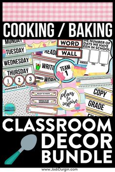 classroom decor bundle for cooking and baking