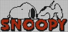 an image of the word snoopy on a white background with red and black letters