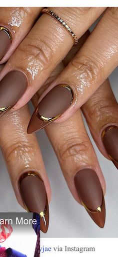 Milky Nails, Pointy Nails, Almond Nails Designs, Neutral Nails, Brown Nails, Minimalist Nails, Dope Nails, Matte Nails, Nail Polishes