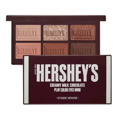 ETUDE HOUSE Play Color Eyes Mini HERSHEY #Original - Eyeshadow palette (Featuring Chocolate Brown Shades) - Special Limited edition : Beauty #Ad Chocolate Texture, Color Eyes, How To Draw Eyebrows, Etude House, Brown Shades, Shadow Palette, Cute Makeup