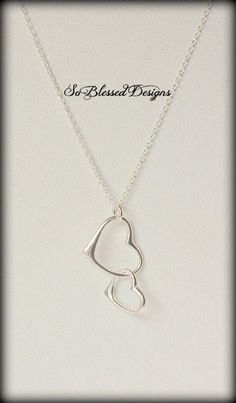 "Gifts for Daughter, Gift from Mom, Gift for Daughter, Daughter Necklace from Mom, Mother Daughter, Daughter Jewelry, 2 Interlocking Hearts Such a pretty heart necklace to show your daughter how much she means to you. Two sterling silver rings are joined together representing the bond between you both. The necklace comes on a jewelry message card. The card reads: To my Daughter~ You are loved more than you could ever know. And you are the greatest gift I've ever been given. Merry Christmas! (I c Daughter Necklaces, Sister Wedding Gift, Mother Daughter Jewelry, Wedding Gifts For Bride And Groom, Mom Wedding Gift, Mother Of The Groom Gifts, Mother Daughter Necklace, Bride Necklace, Sterling Silver Heart Necklace