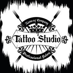 the tattoo studio logo with fork and knife