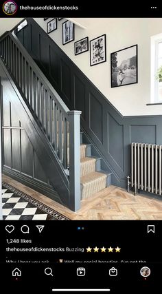 the stairs in this house have been painted black