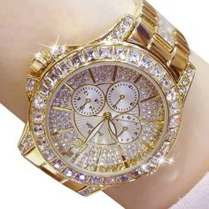 Ladies Diamond Quartz Watch 14k Yellow Gold Gemstone Wristwatch Silver Jewelry Diamond Watches Women, Swiss Army Watches, Wristwatch Fashion, Ladies Watches, Watch Fashion, Fashion Watch, Women Watches, Seiko Watches, Fashion Top