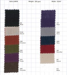 the different colors of fabric are shown in this diagram, and each color is different