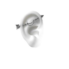 a pair of ear piercings on a white background