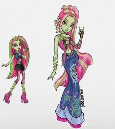 Mukitoons Monster High, Monster High As Humans, Monster High Outfits Drawings, Venus Mcflytrap Outfit, Monster High Oc Template, Venus Mcflytrap Fanart, Monster High Hair Inspiration, Monster High Base Drawing, Monster High Concept Art