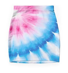 Super stretchy and durable polyester mini skirt. Vibrant, high-quality sublimation print across the front and back. Size range XXS-2XL. Trans Pride Tie Dye Pride Tie Dye, Trans Pride, Skirts For Sale, Sublimation Printing, Mini Skirt, Tie Dye, Multi Color, Mini Skirts, Dye