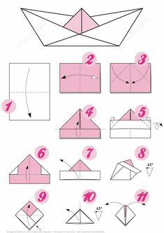 how to make an origami boat out of paper step by step instructions for