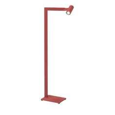 a red floor lamp on a white background