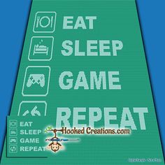 a video game sign that says eat, sleep, game, repeat and hold creations