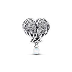 Honor your angels with the Sparkling Angel Wings & Heart Charm. Designed to uplift and inspire, this sparkling addition to the Pandora Moments collection is set with 68 round brilliant-cut clear cubic zirconia stones. A memorable addition to your sterling silver charms, this charm is made even more special with a white lab-created opal dangling from the heart-shaped set of wings. A touching tribute to all the angels who watch over us. Charms Disney, Ali D'angelo, Angel Wings Heart, Charms Pandora, Bracelet Pandora, White Lab, Pandora Style, Pandora Charm, Christmas Charms