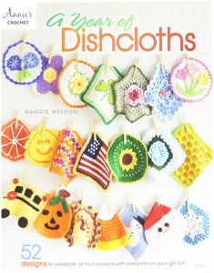 the front cover of a crochet book with lots of different items on it