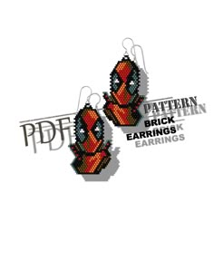 the deadpool earrings are made out of pixel pixels